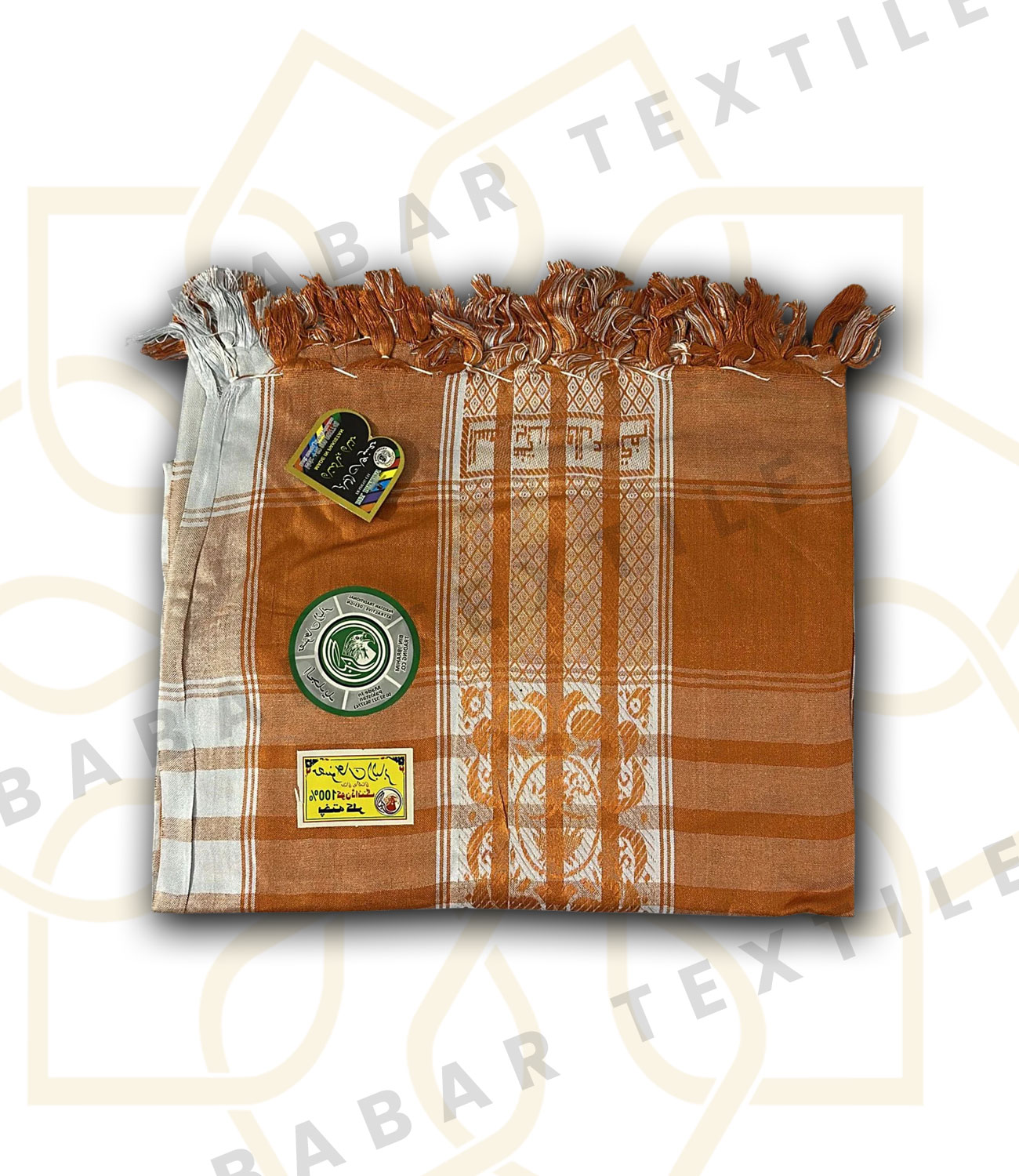Orange & White Pattern Romal - Image 3